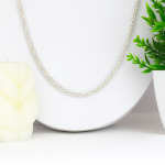 Cadena Tejida Espiga Plata Italiana